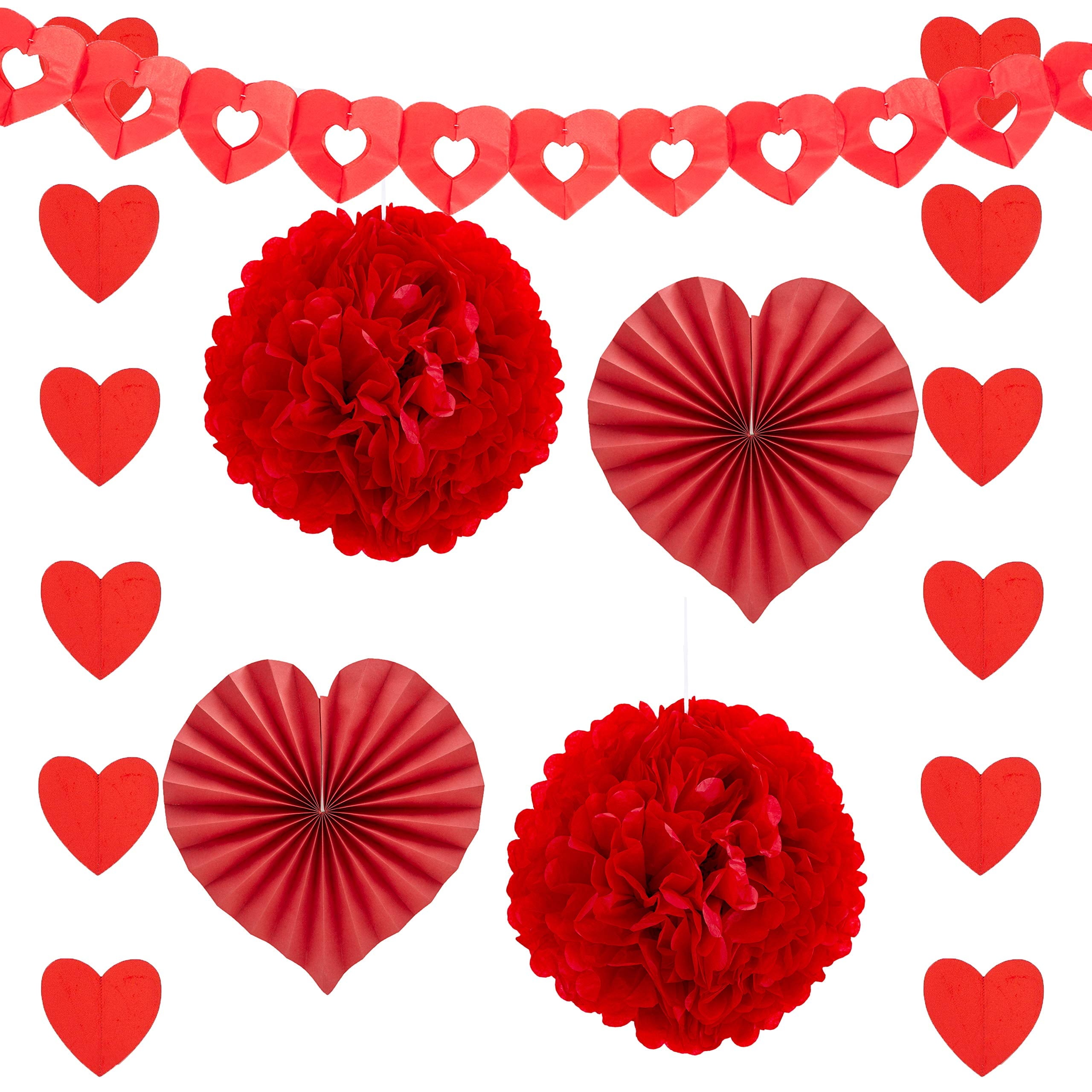 Valentines Day Party Decorations Kits with Banner, 15.50 X 6.60 X 1.10 in Plastic, 27 Count
