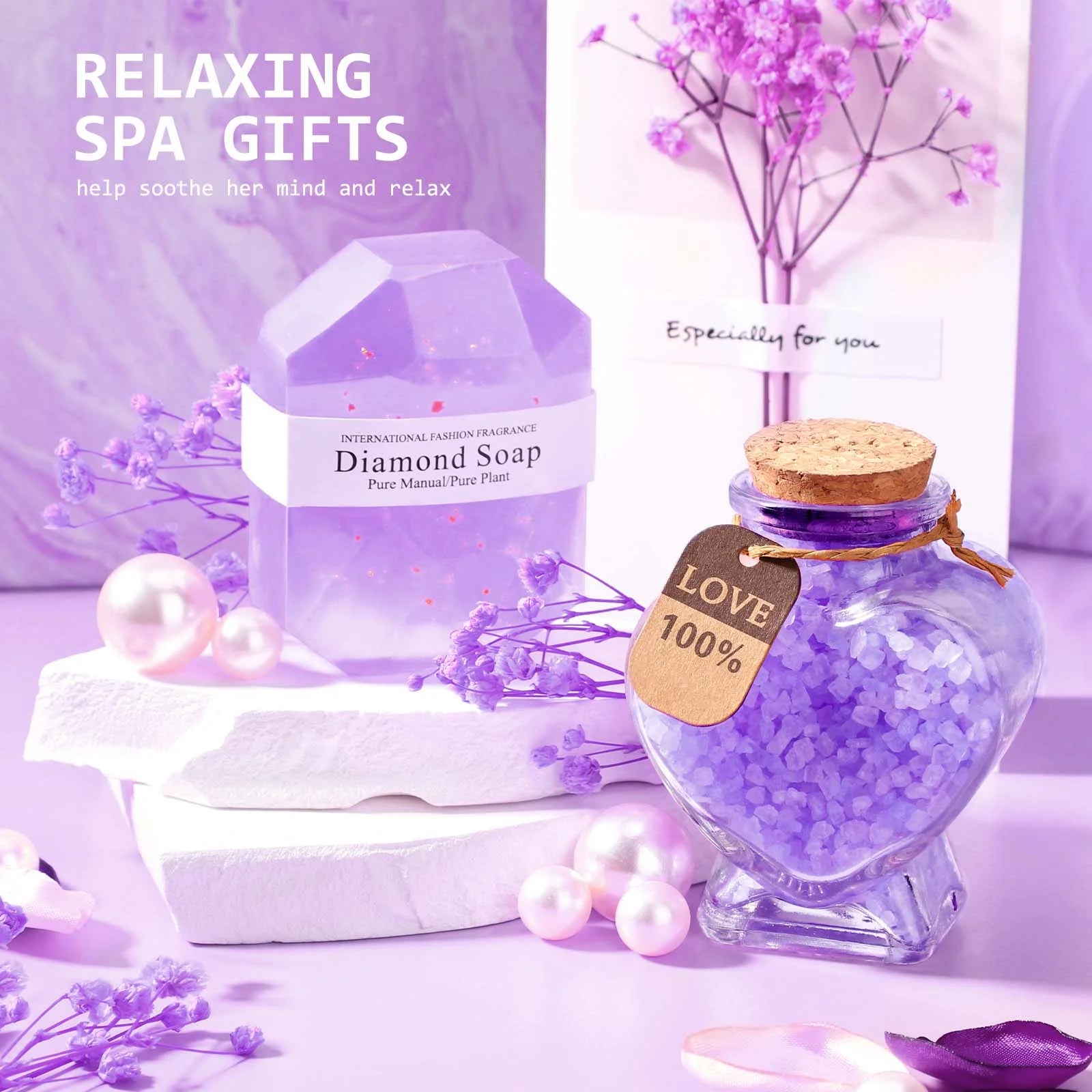 Valentine'S Gift Baskets for Women, 0 Pack Valentines Day Gift Sets, Valentine’S Day Baskets Holiday Birthday Gifts for Mom Women, Purple