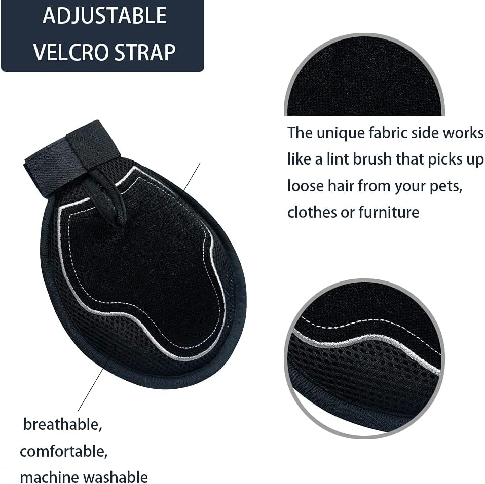 NA Pet Grooming Gloves - Pet Hair Remover Mitt,Gentle Deshedding, Massage and Bathing Great for Dogs Cats Horses and Rabbits Long Short Fur,1 Glove Fits Both Hands (Neon Green)