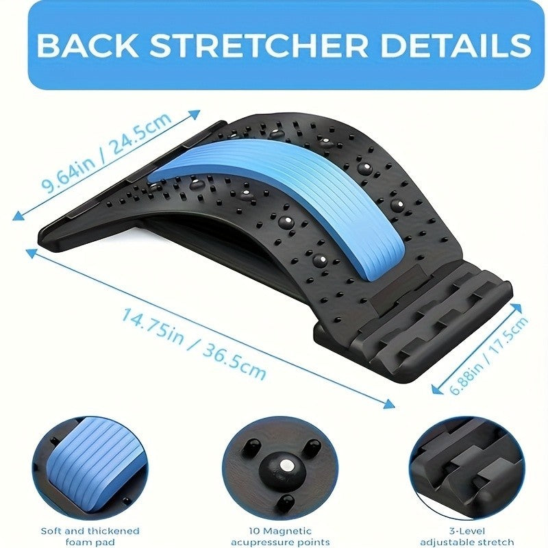 1 Adjustable Back Stretcher and Massager