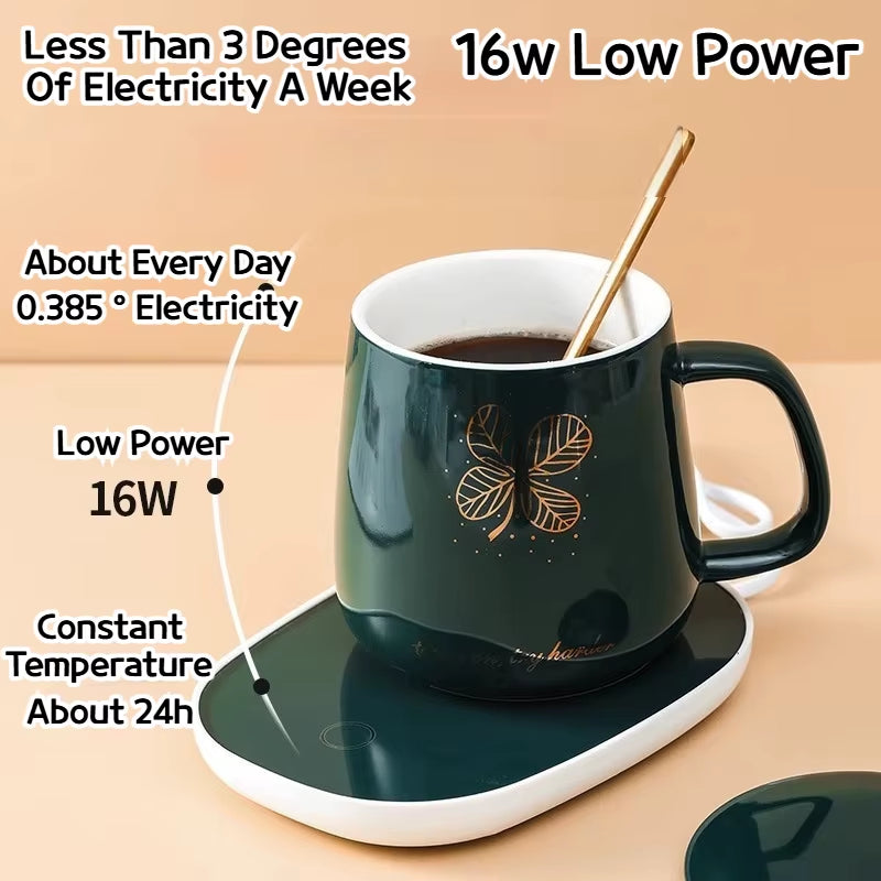 Electric Heating Coaster 55°C Mug Warmer Coffee Milk Tea Heating Pad Thermostatic Mat Kitchen Supplies Beverage Temperature