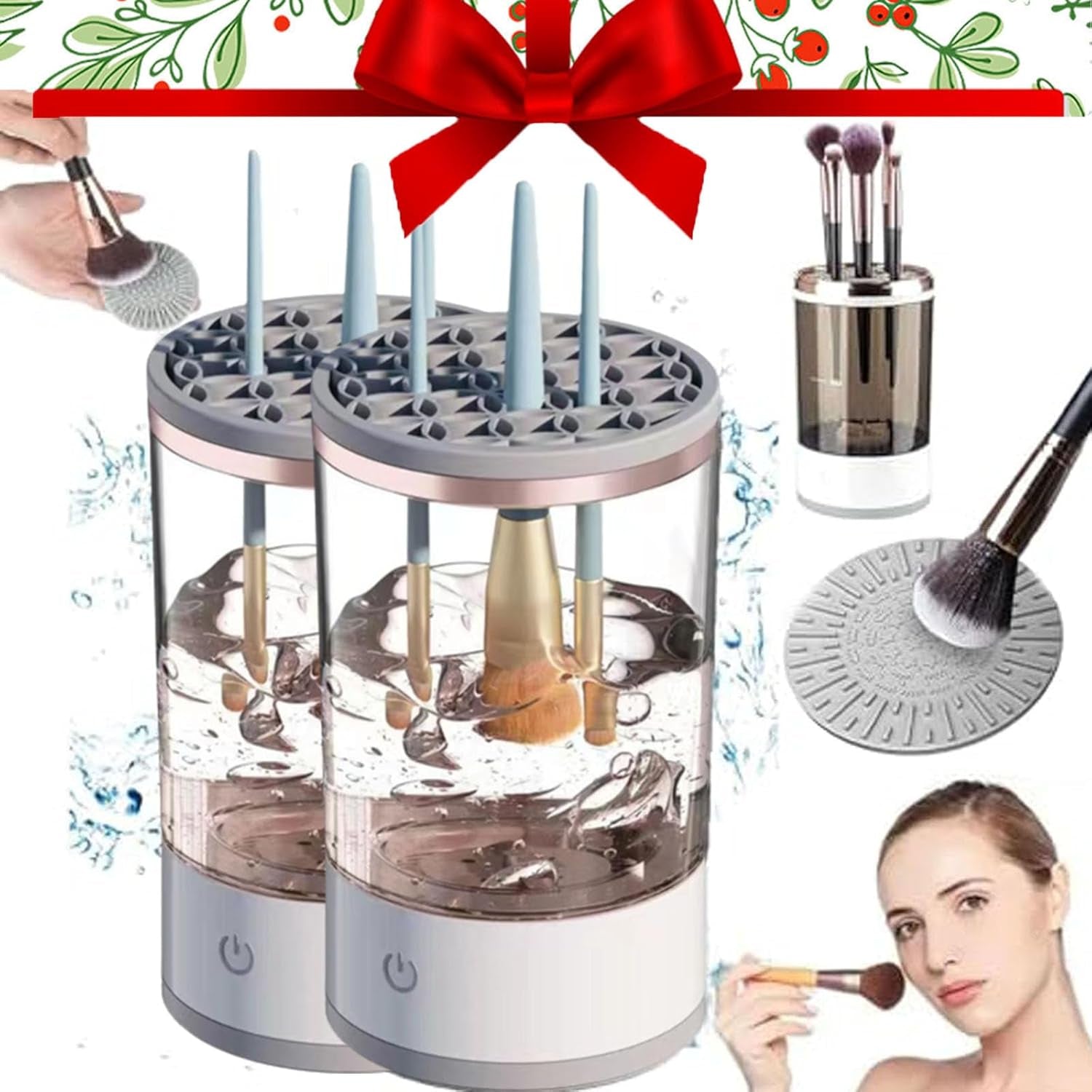Cozy Luna Beauty Swirl Electric Automatic Makeup Brush Cleaner for All Size Brushes (2PCS)